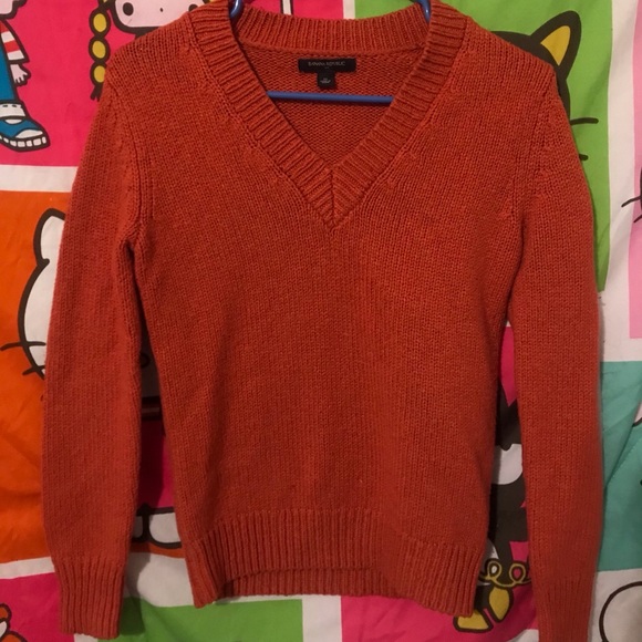 Orange Banana Republic v neck sweater - Picture 1 of 3
